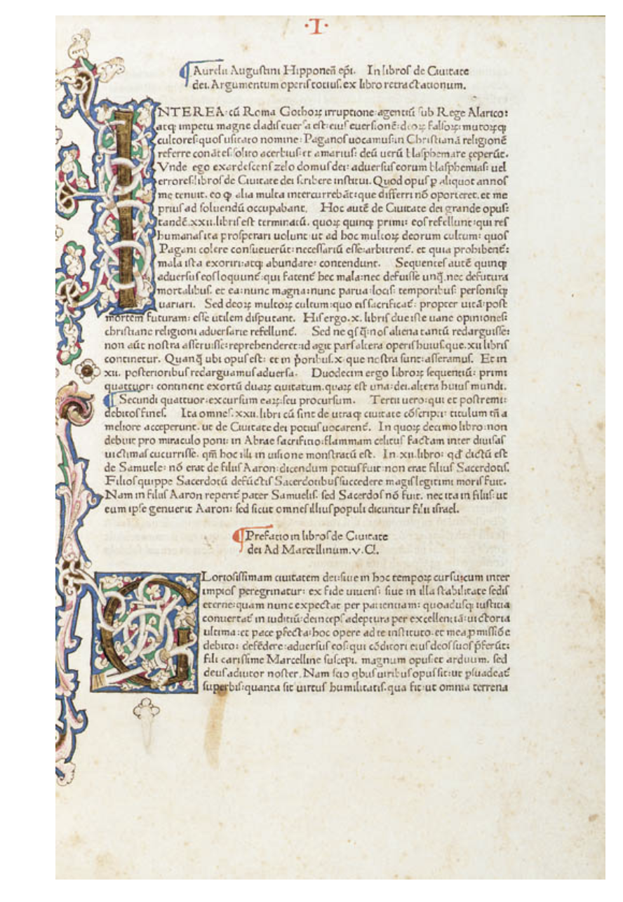 De civitate dei. Sweynheym and Arnoldus Pannartz, 1470